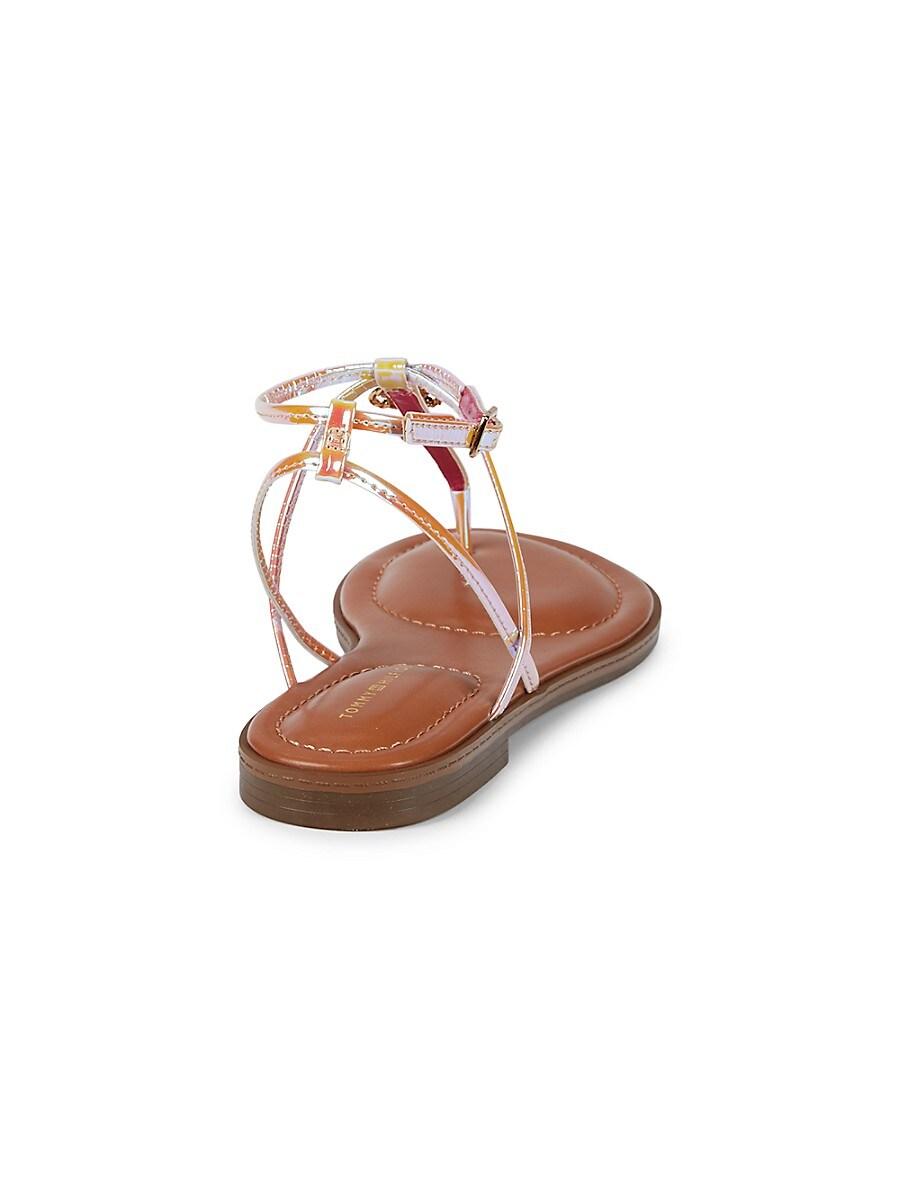 Tommy Hilfiger Synthetic Morina Iridescent Flat Sandals in Gold (Metallic)  | Lyst