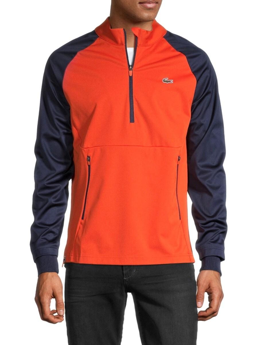 Lacoste Synthetic Men's Colorblock Half-zip Pullover - Orange - Size 3 (s)  for Men | Lyst