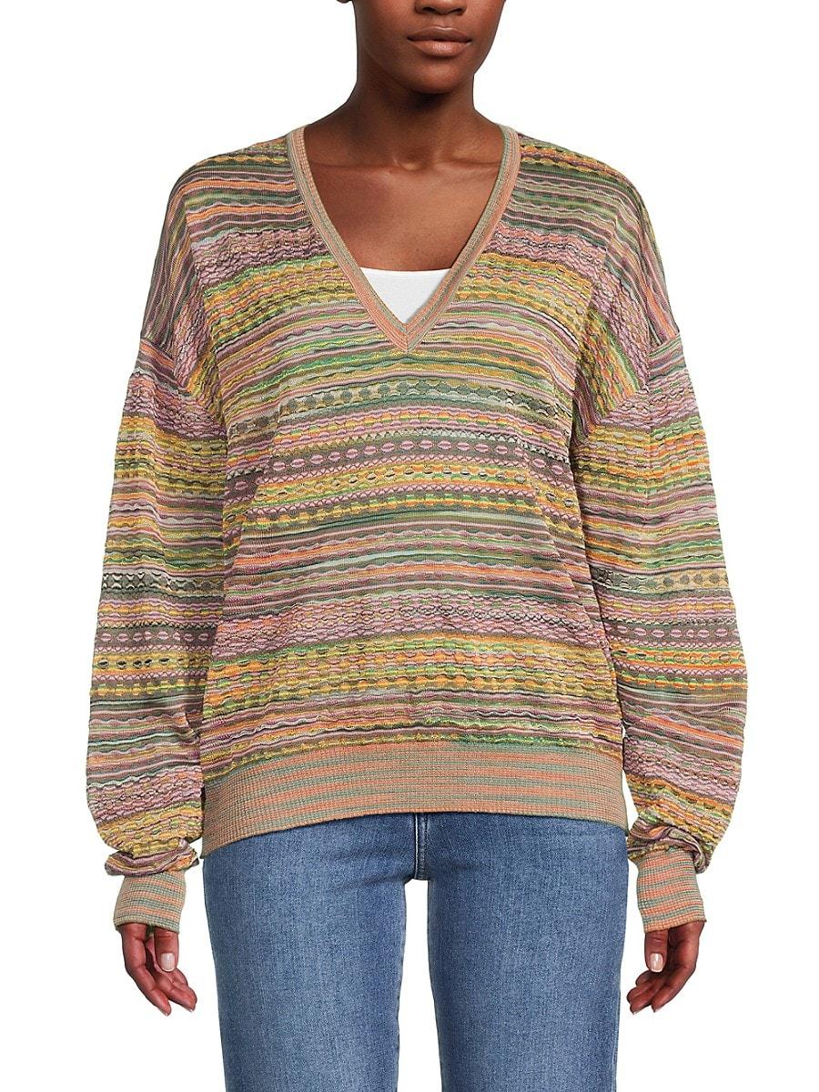 Missoni Missoni Striped Cotton-Blend Sweater Lyst