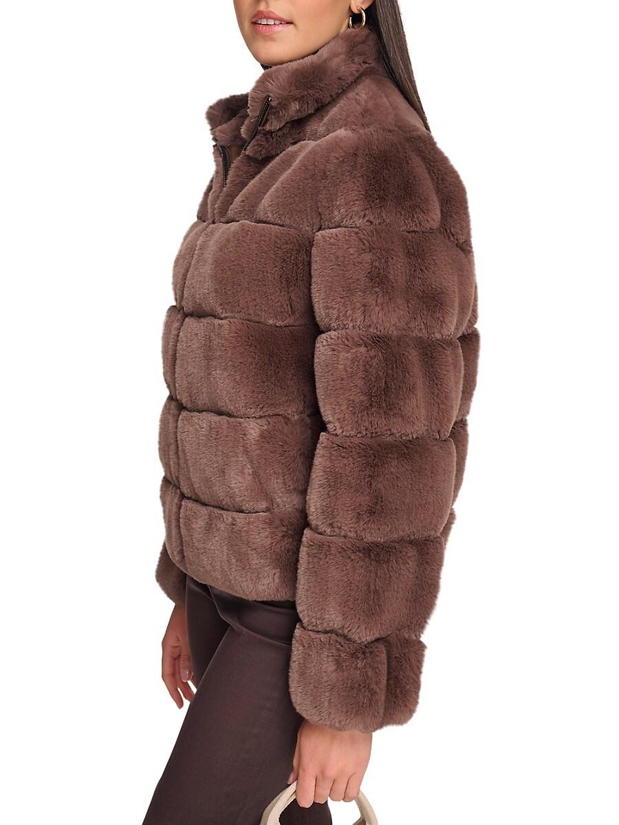 Calvin Klein Faux Fur Jacket in Brown Lyst UK
