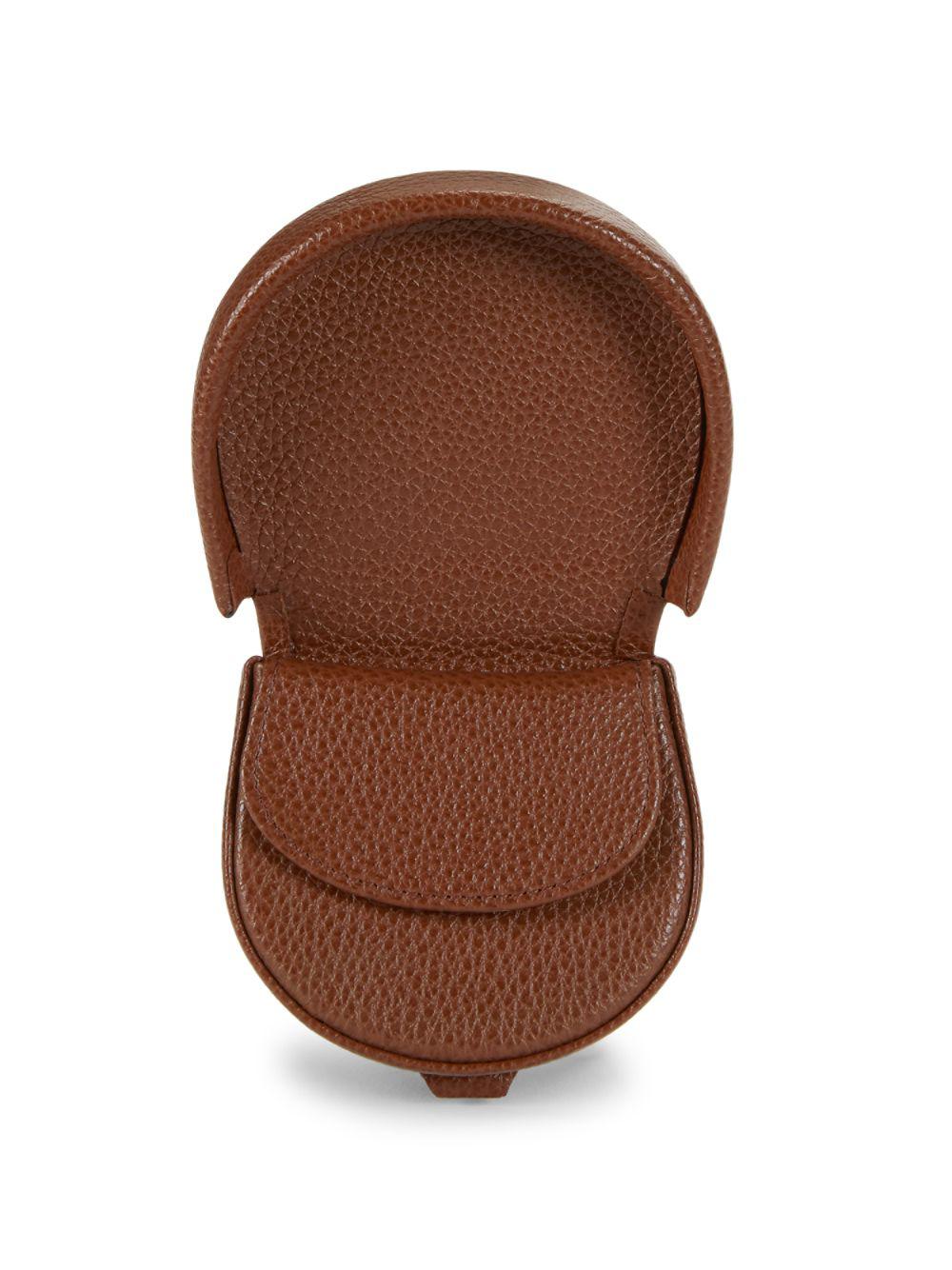 Longchamp Le Foulonné Leather Coin Purse, Chestnut at John Lewis & Partners