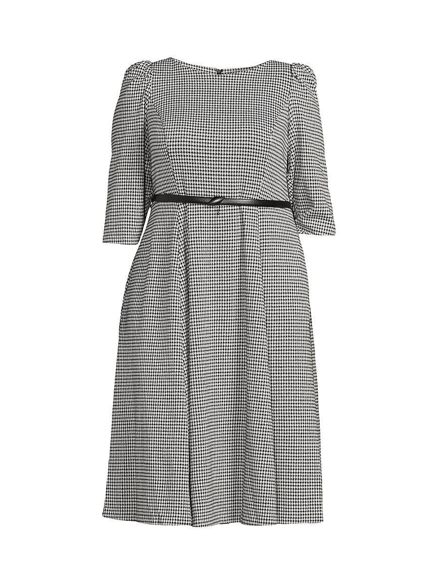 Calvin Klein Plus Houndstooth A Line Dress in Gray | Lyst