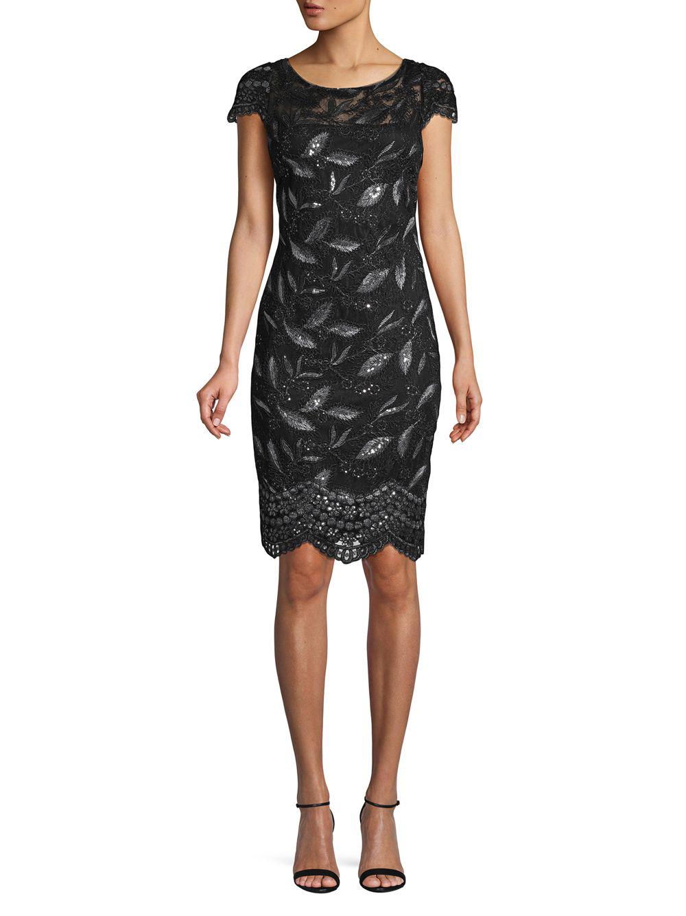 calvin klein black sequin gown