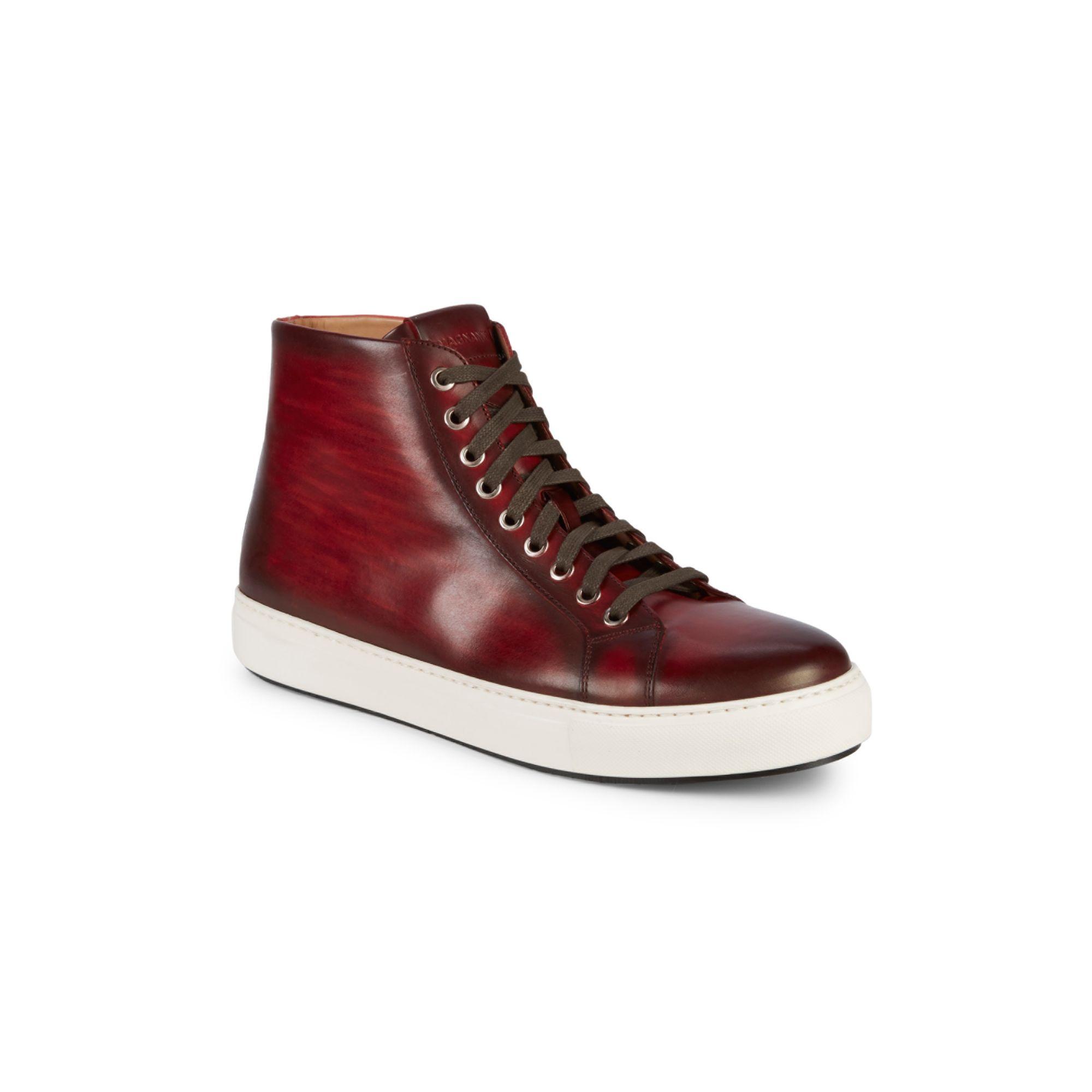 Bold Statement: Red Magnanni Sneakers