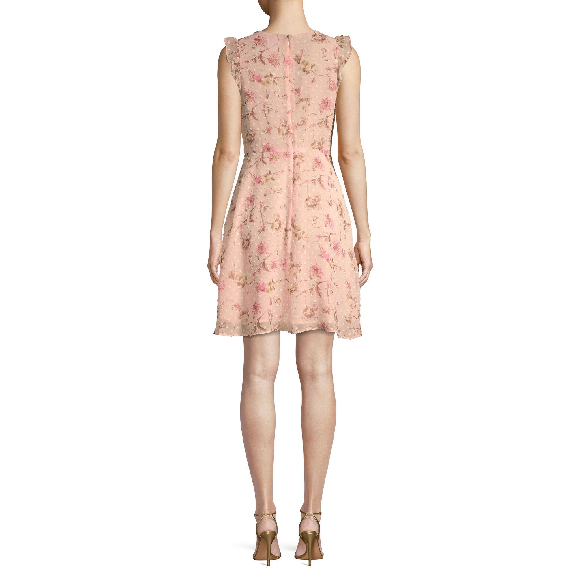 Cece Synthetic Flutter-sleeve Floral Mini Dress in Pink - Lyst