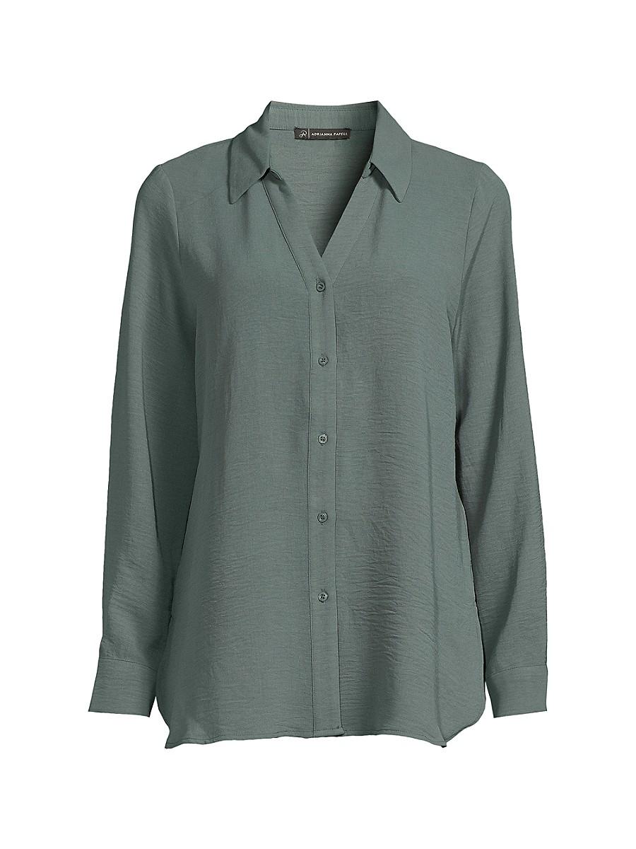 Adrianna Papell Textured Shirt in Natural Lyst UK