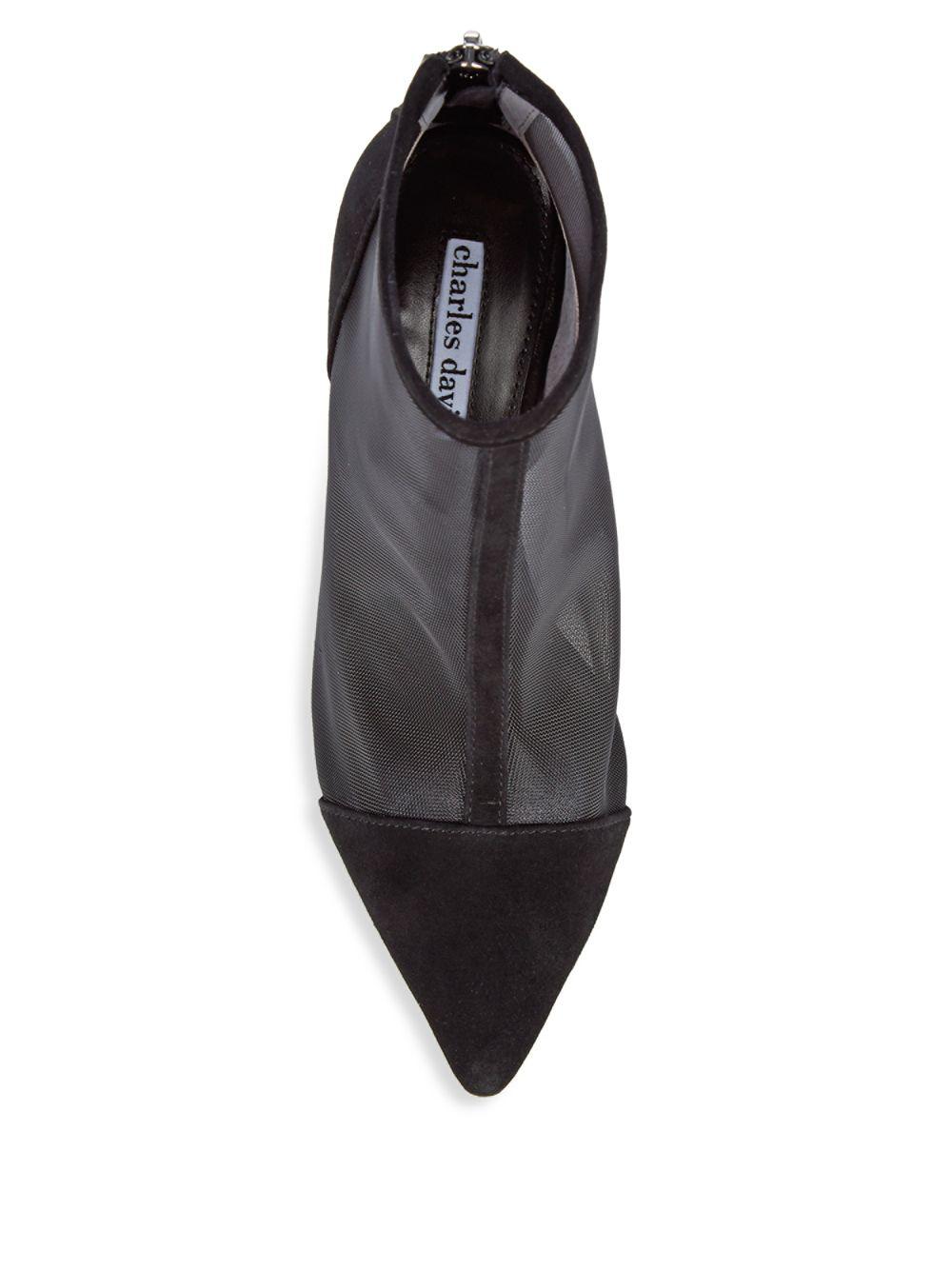 charles david cashmere mesh bootie