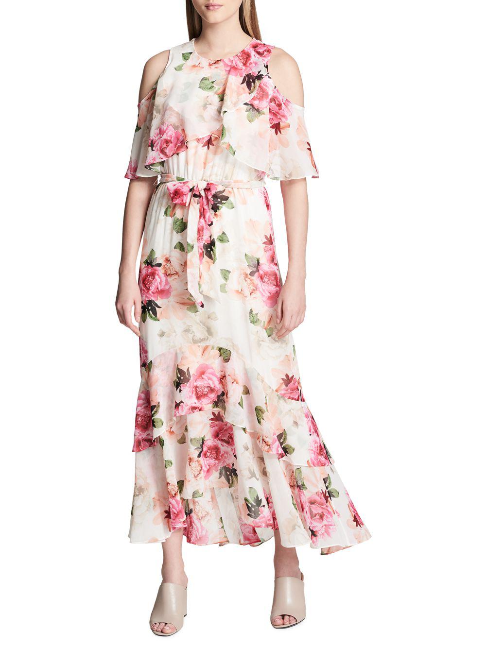 cold shoulder floral dress
