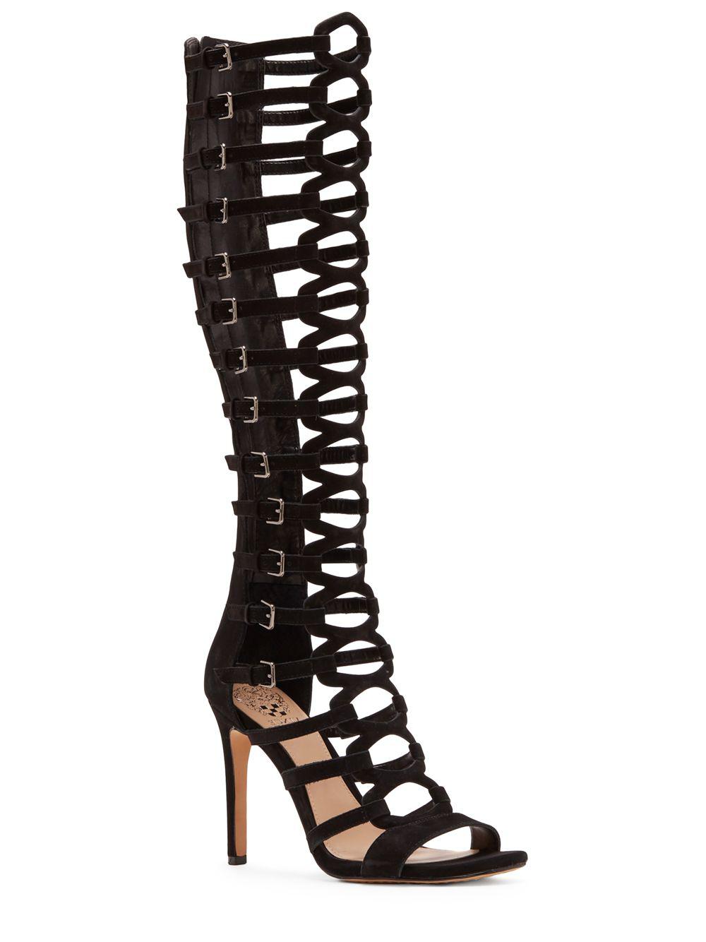 Vince Camuto Leather Chesta Overtheknee Gladiator Sandals in Black Lyst