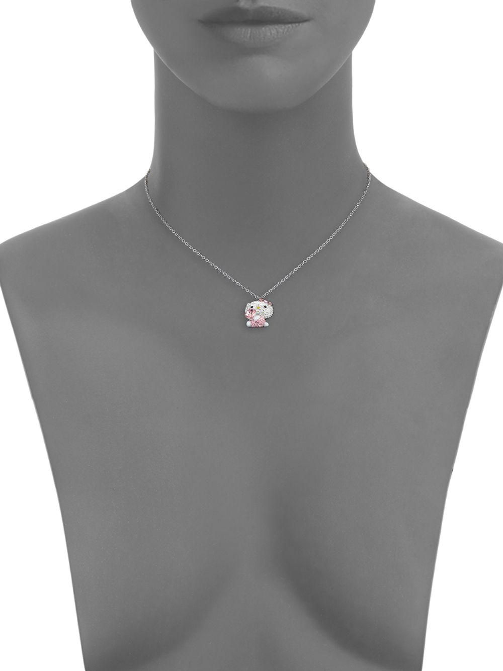 Hello Kitty Sterling Silver Crystal Necklace