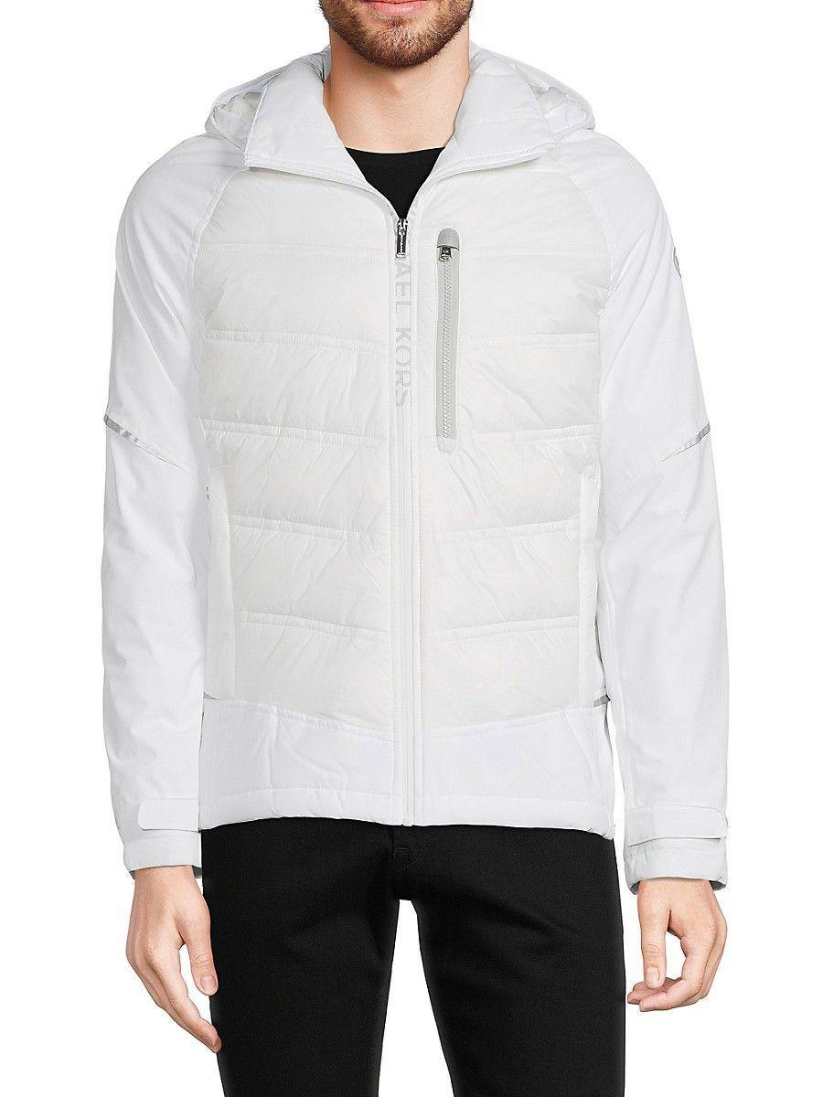 Michael Kors Topeka Hooded Puffer Jacket in White for Men | Lyst