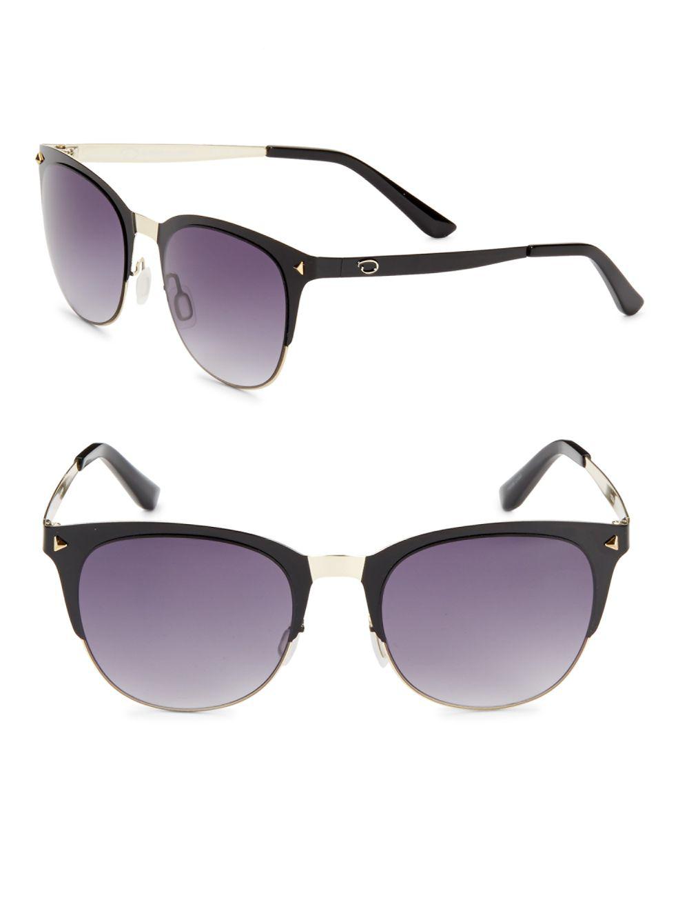 O By Oscar De La Renta 52mm Clubmaster Sunglasses in Gold Black (Metallic)  - Lyst