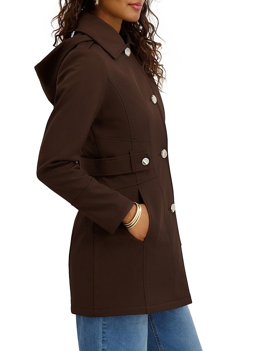 Kensie Single-Breasted Softshell Coat in Natural Lyst UK