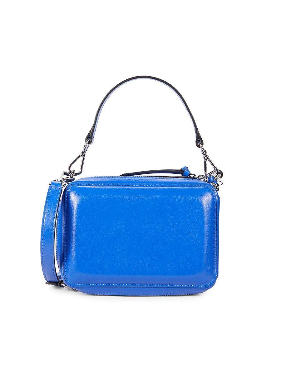 Ganni Leather Camera Bag in Blue | Lyst