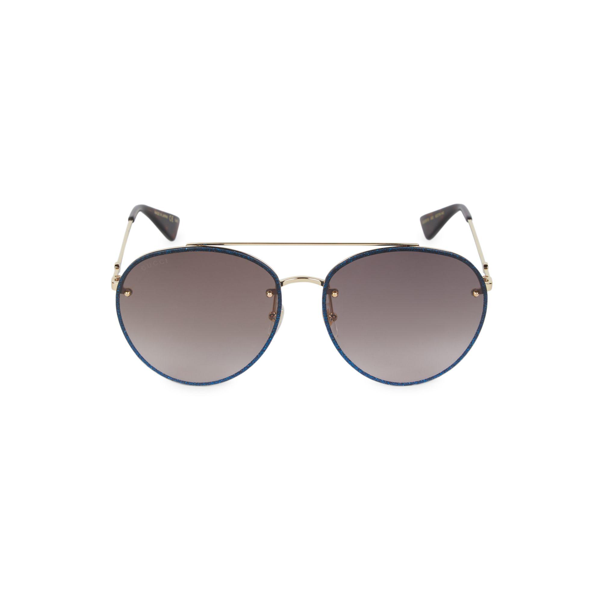 Gucci Core 62mm Aviator Sunglasses in Gold Brown (Brown) - Lyst