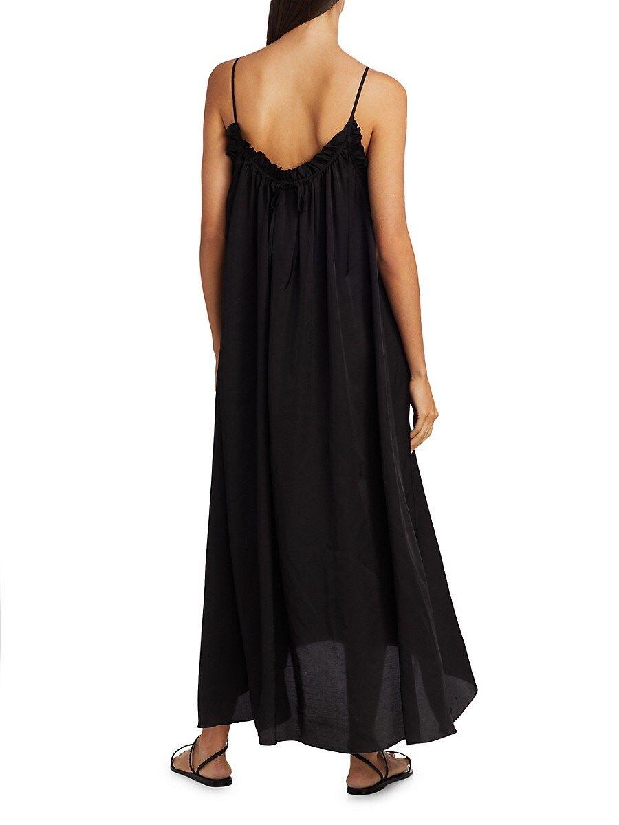 ATM Cotton Flowing Maxi Dress in Black 