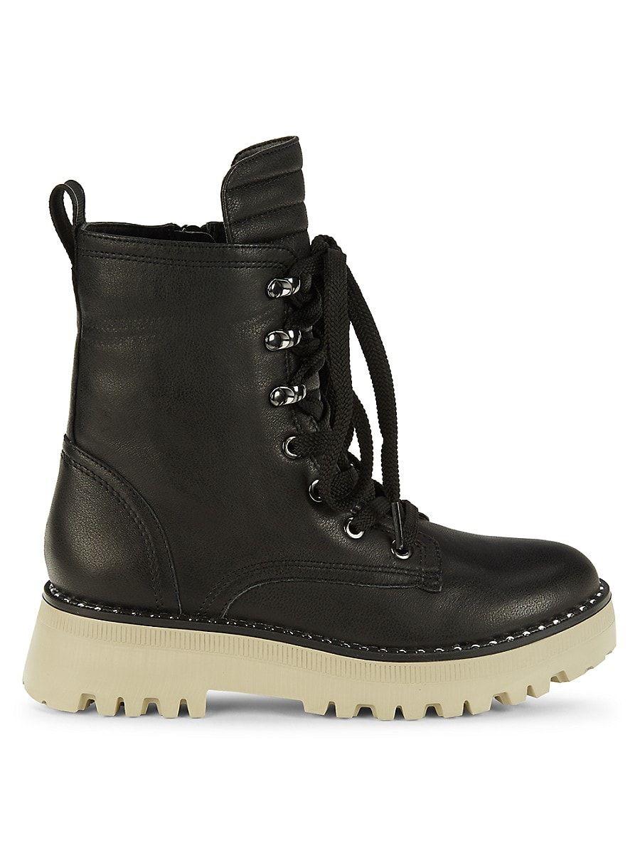 Kenneth Cole Radell Leather Lug Boots in Black | Lyst