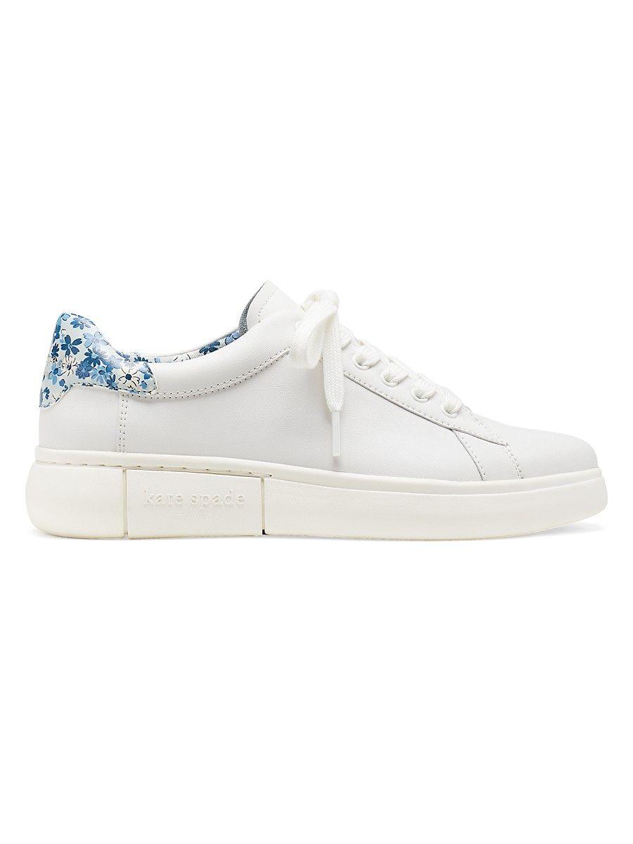 Kate Spade Lift Minimalist Leather Sneakers in White | Lyst