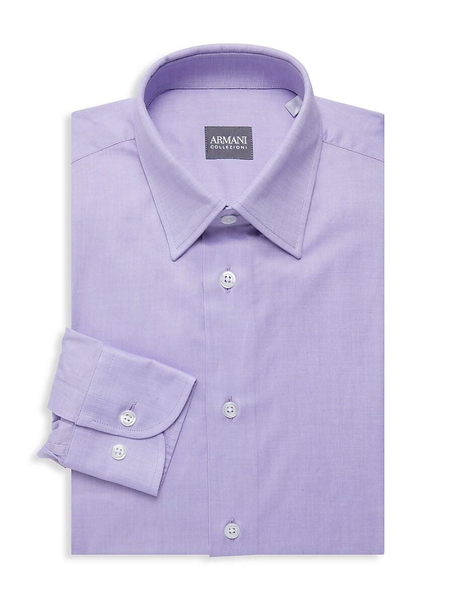 Armani Slim Fit Solid Dress Shirt in Purple for Men Lyst UK
