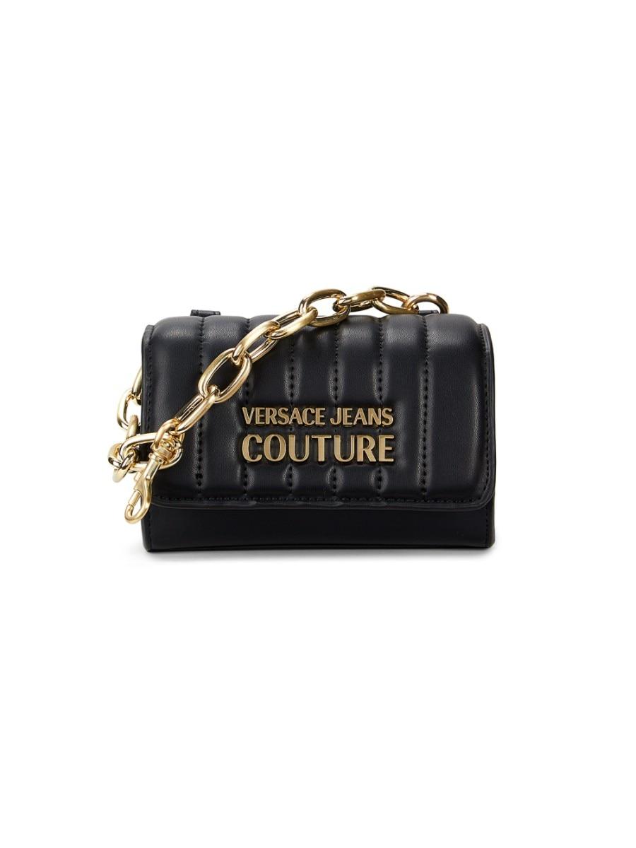 Versace Jeans Couture Logo Chain Top Handle Mini Bag in Black | Lyst