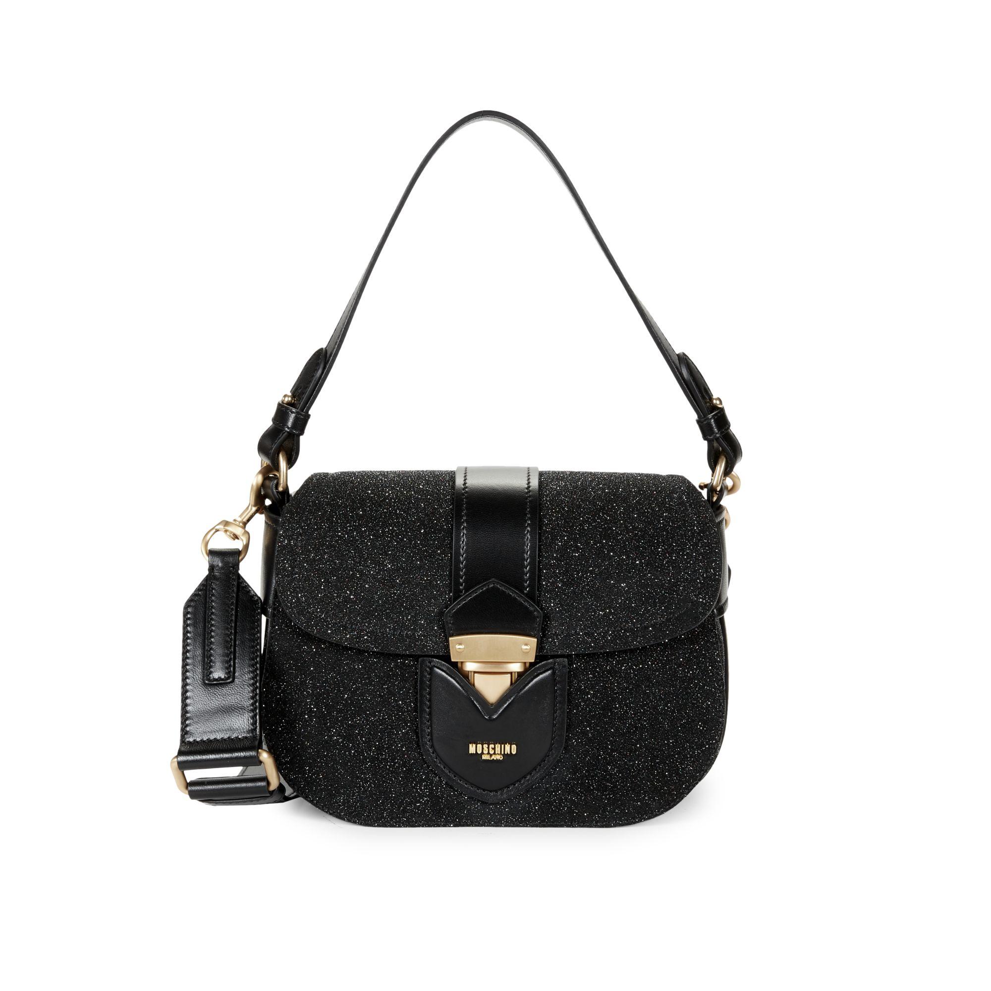 black glitter cross body bag