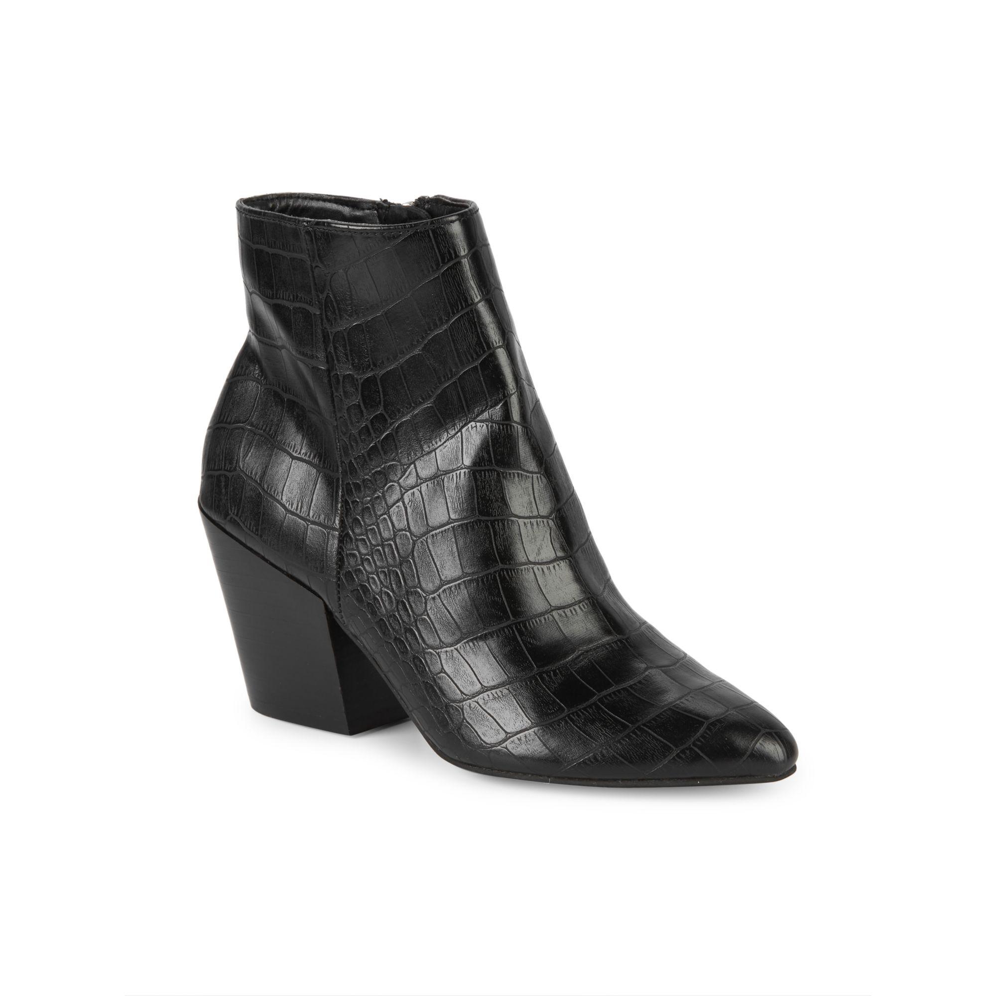 croc embossed booties