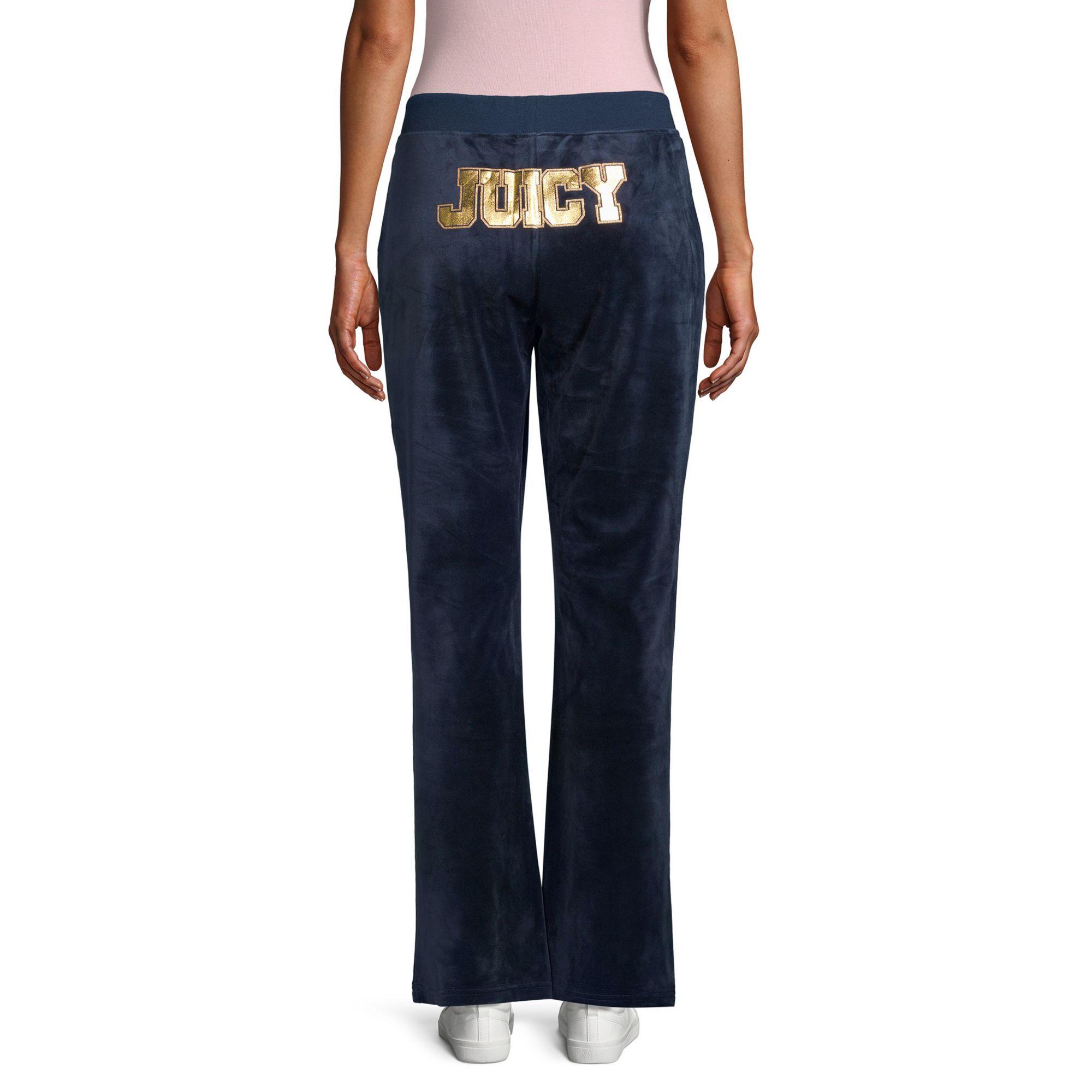 Juicy Couture Foil Logo Velvet Sweatpants in Black - Lyst