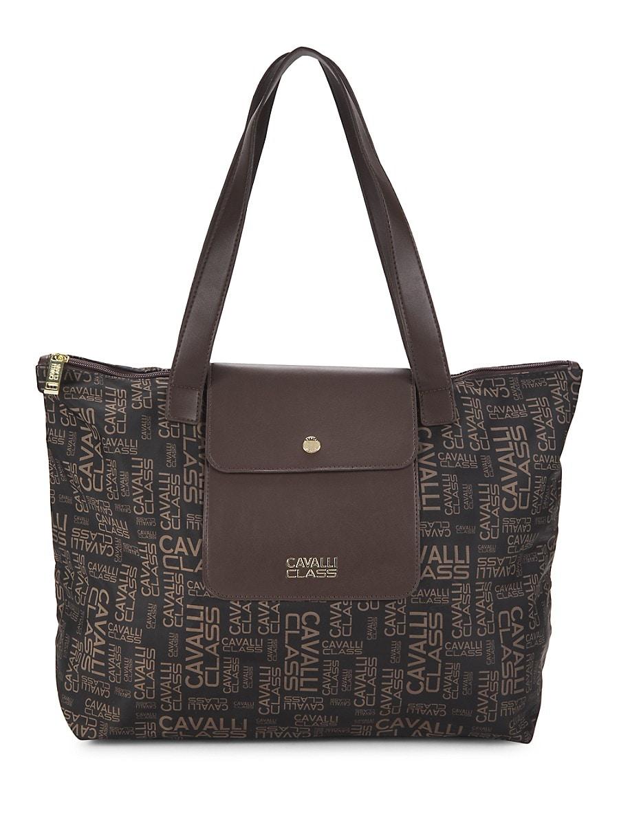 ◆CAVALLI CLASS（カヴァッリクラス）ラージロゴトート Cavalli Class Large Black Logo Tote, New With Tags