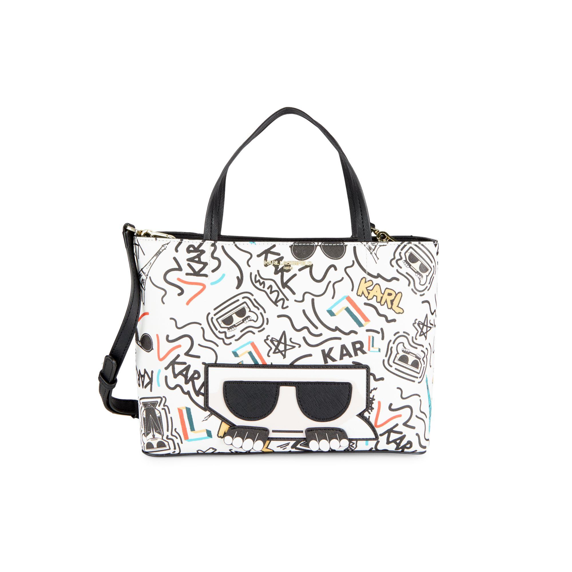 Karl Lagerfeld Maybelle Printed Tote in White - Lyst