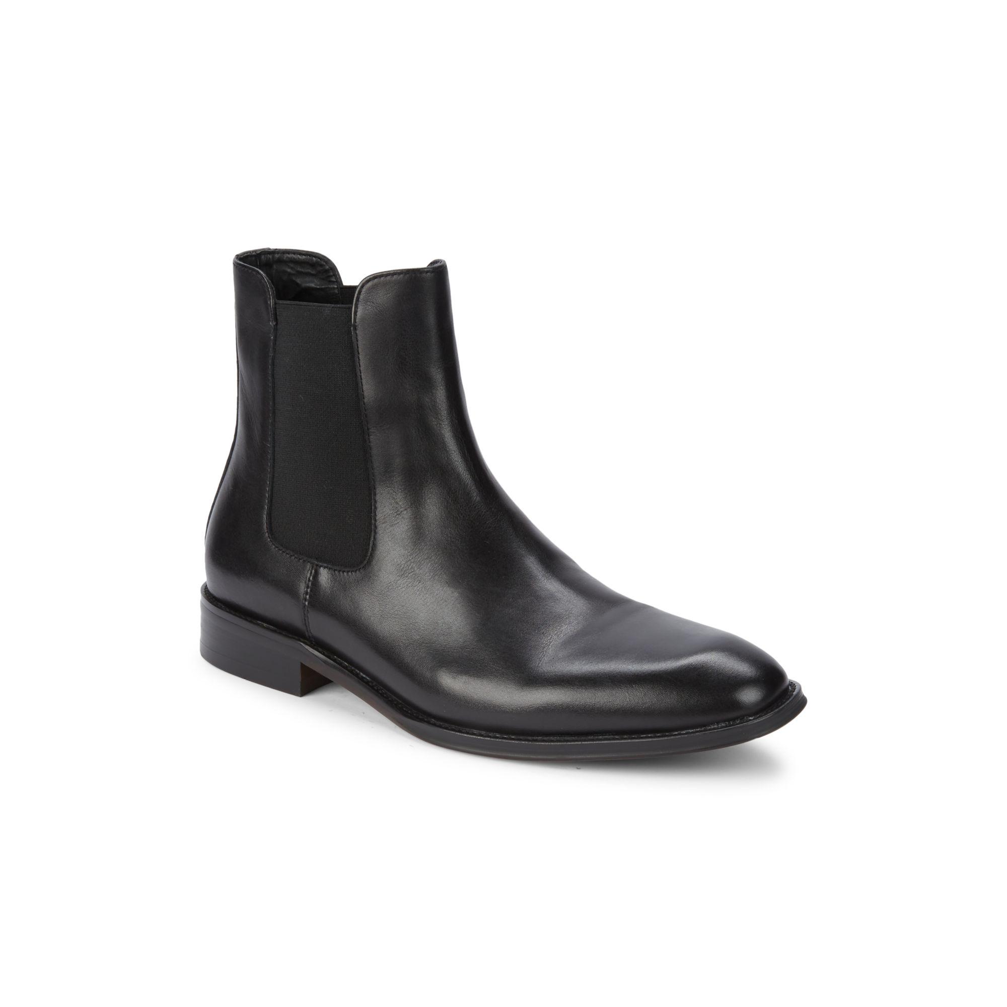 Saks Fifth Avenue Leather Adriano Ankle Boots in Black for Men - Lyst