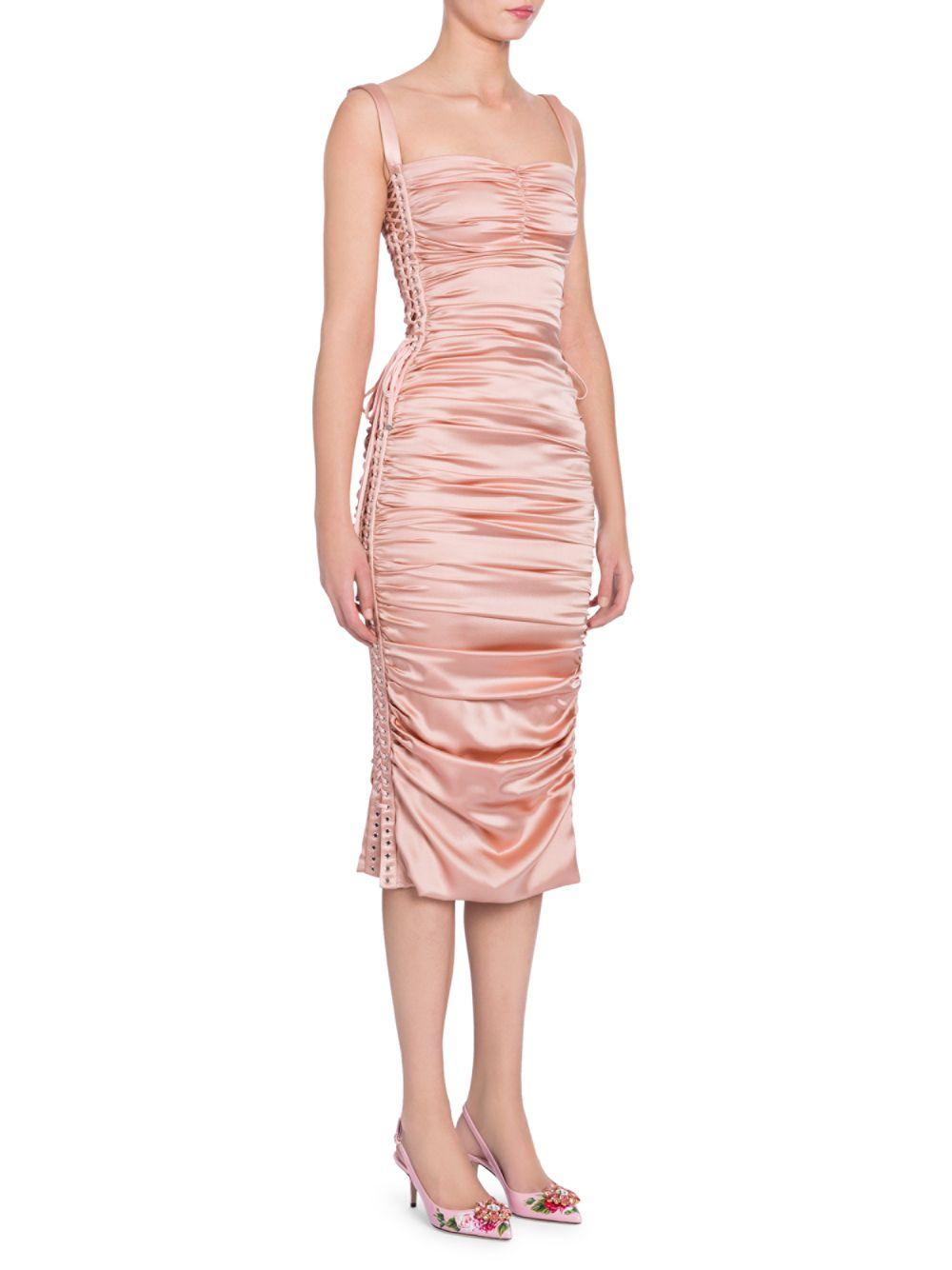 Top 64+ imagen dolce and gabbana pink satin dress