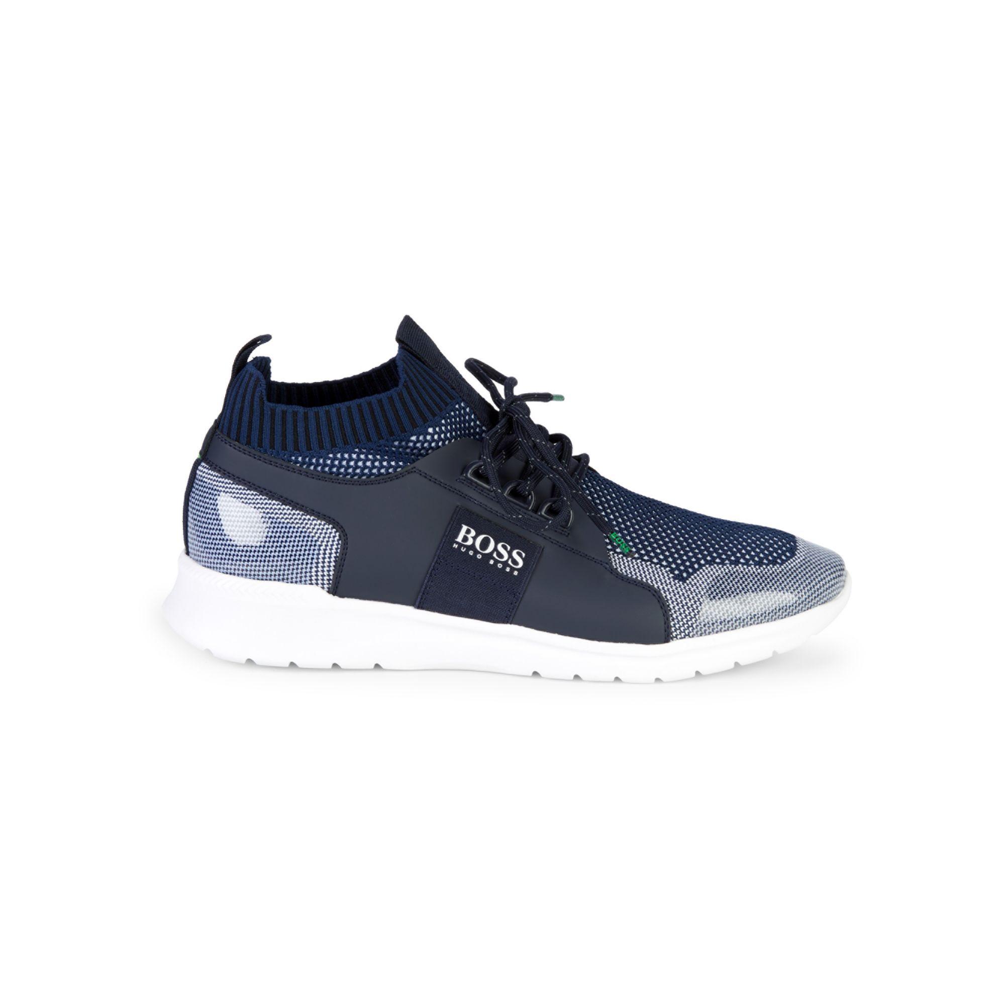 BOSS by HUGO BOSS Extreme Knit Sneakers in Blue for Men | Lyst
