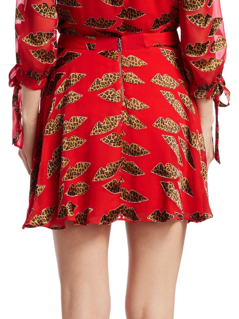 red cheetah skirt