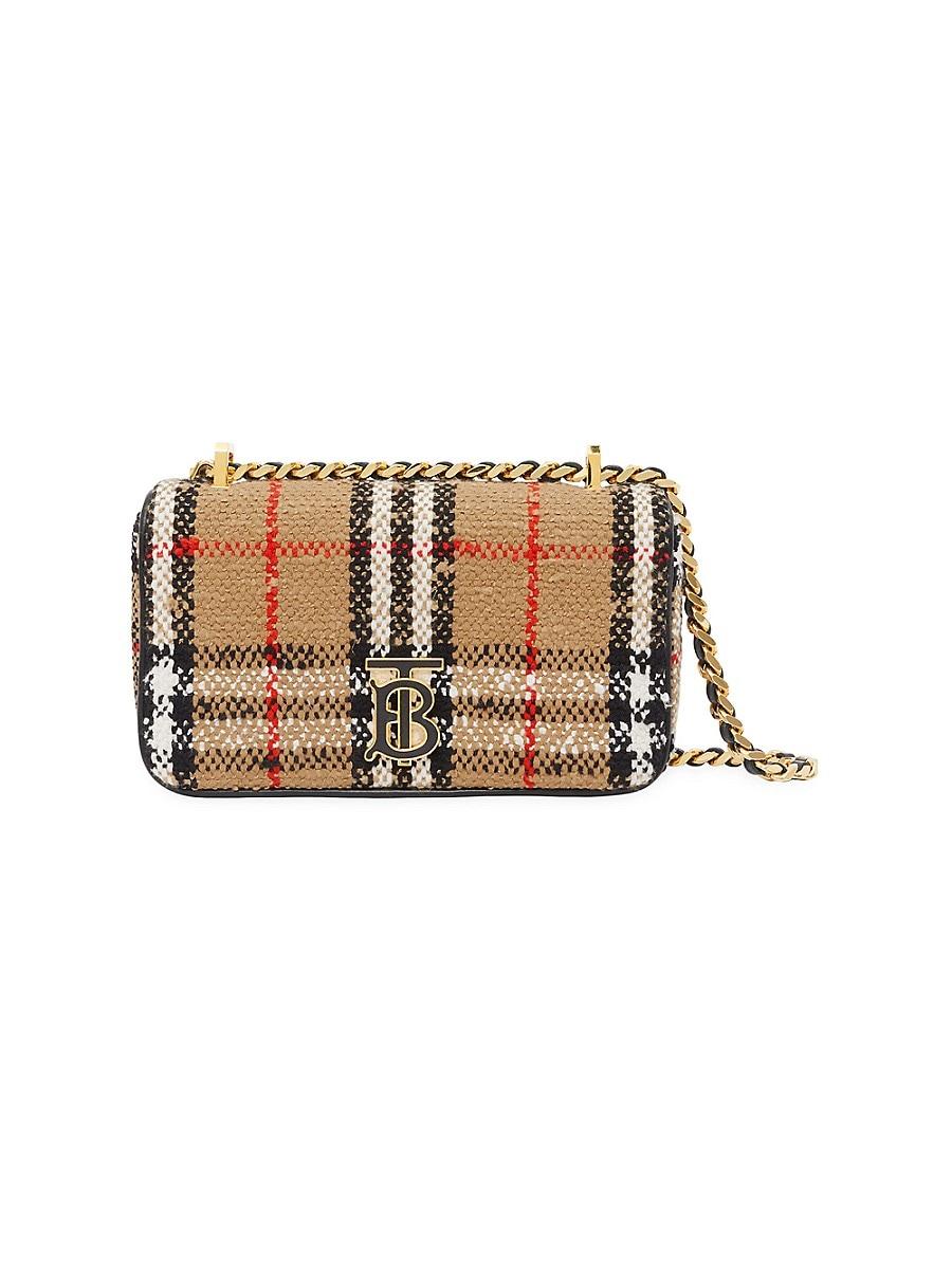 Burberry Mini Lola Check Bouclé Crossbody Bag in White Lyst Canada