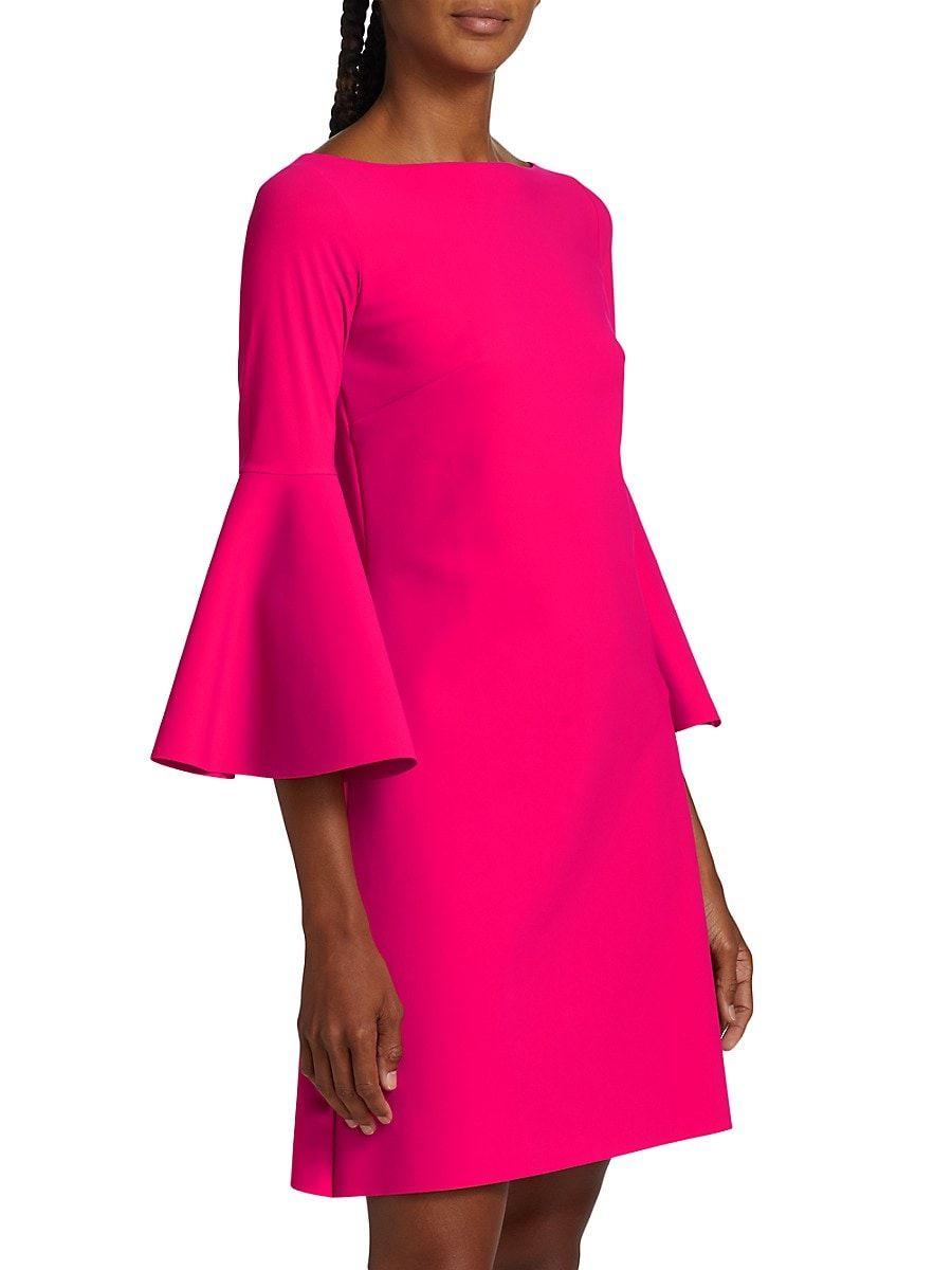 Hot Pink Dress with Bell Sleeves