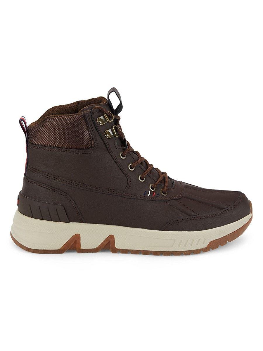 Tommy Hilfiger Lozano Leather Duck Boots in Brown for Men | Lyst