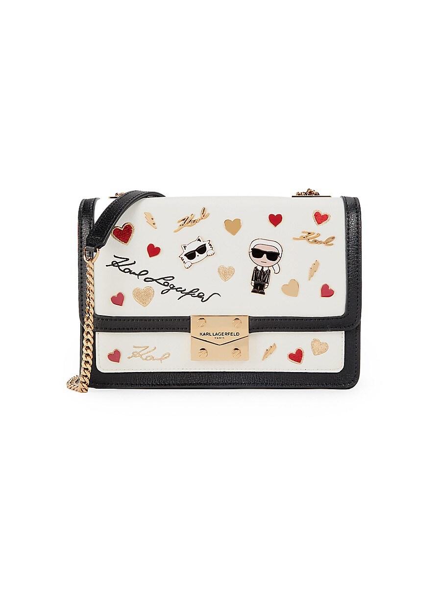 Karl Lagerfeld Medium Corrine Graphic Shoulder Bag in White Lyst UK