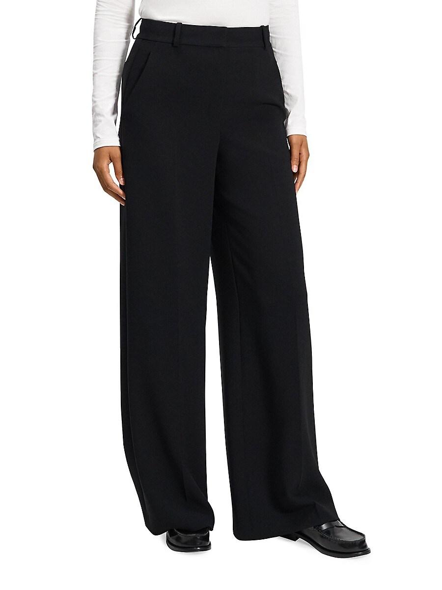 パンツ Theory WIDE STRAIGHT TROUSERS BLACK Women's Theory Straight-Leg Pants | Nordstrom