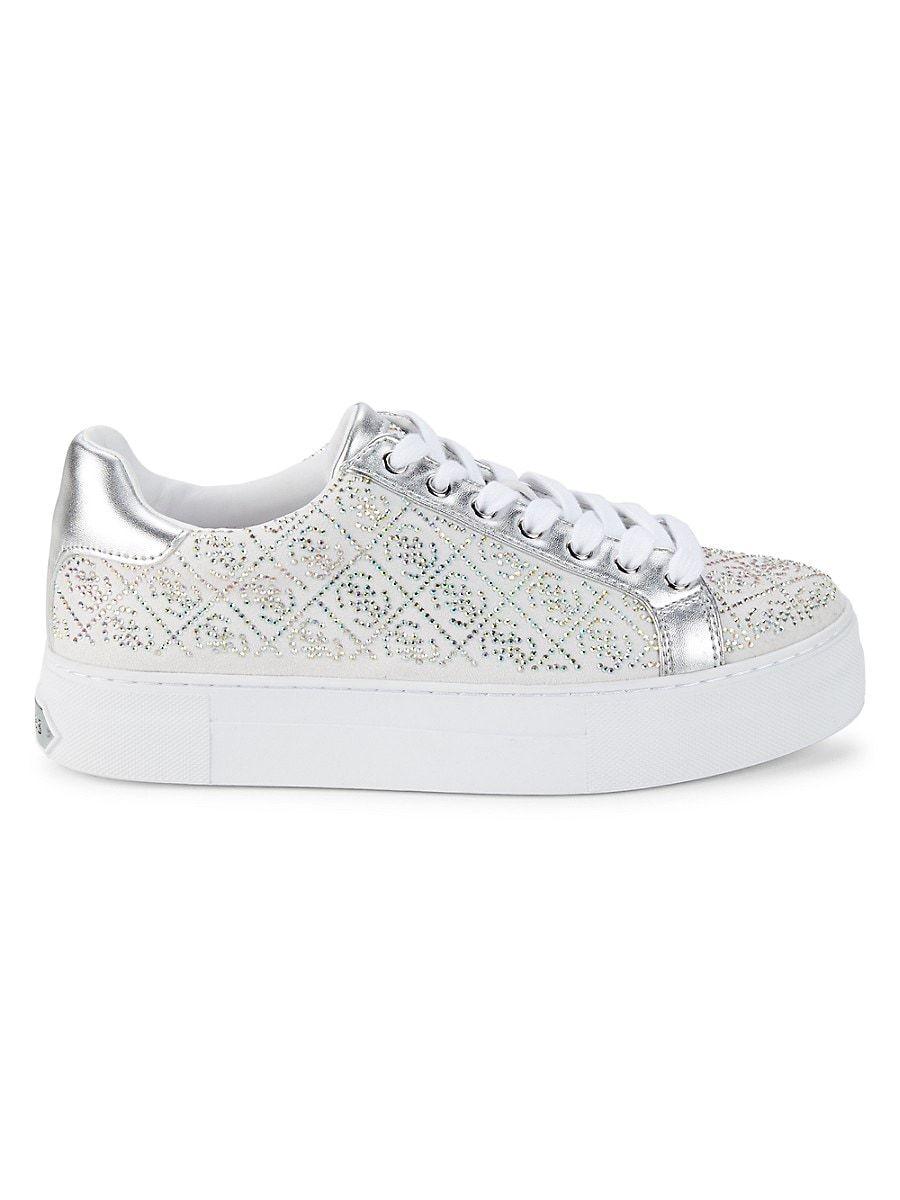 Guess Gelsen 2 Embellished Platform Sneakers in White | Lyst