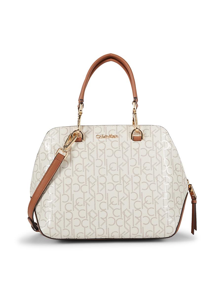 Calvin Klein Lucy Logo Satchel Bag in White Lyst UK