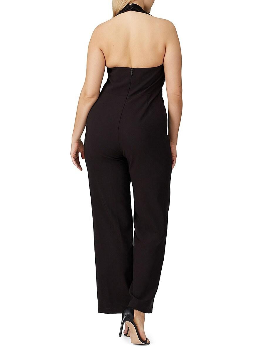 Aidan Mattox Tuxedo Open Back Jumpsuit in Black Lyst UK