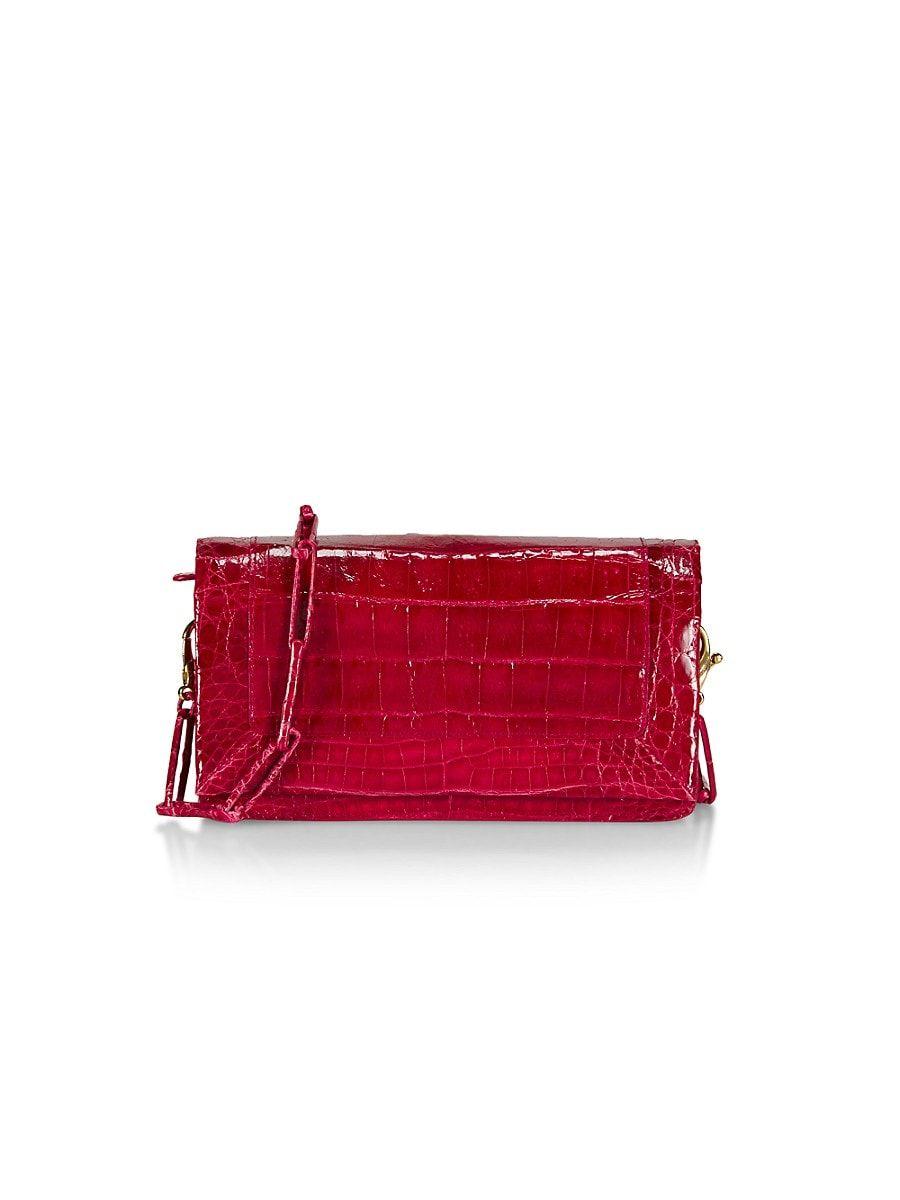 Nancy Gonzalez Crocodile Shoulder Flap Bag