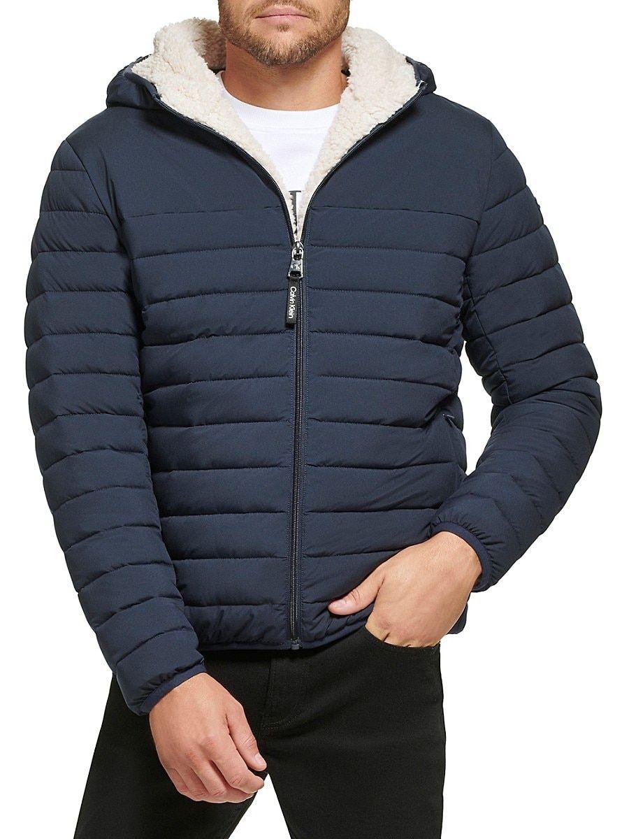 Clot Blue Sherpa Fleece Puffer Jacket CLOT