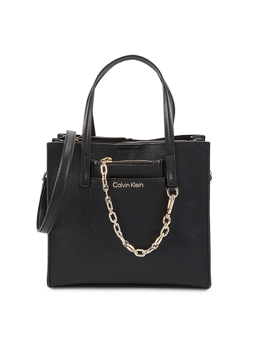 Calvin Klein Small Anya Two-way Tote in Black | Lyst