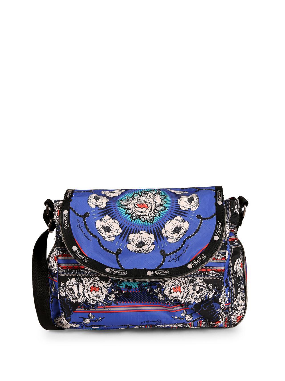 Lyst Lesportsac Colette Fl Canvas Messenger Bag In Blue Lesportsac Women S Blue Colette Fl Canvas Messenger Bag