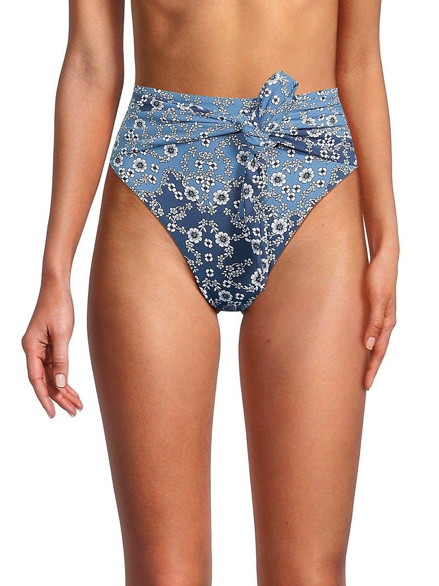 Floral High Waist Bikini Bottom