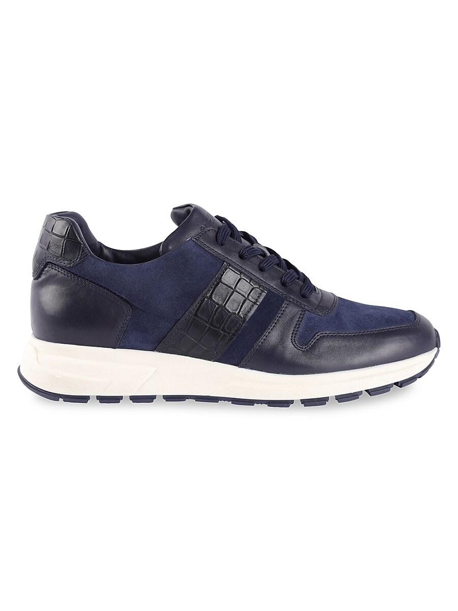 VELLAPAIS Suede & Leather Sneakers in Blue for Men | Lyst