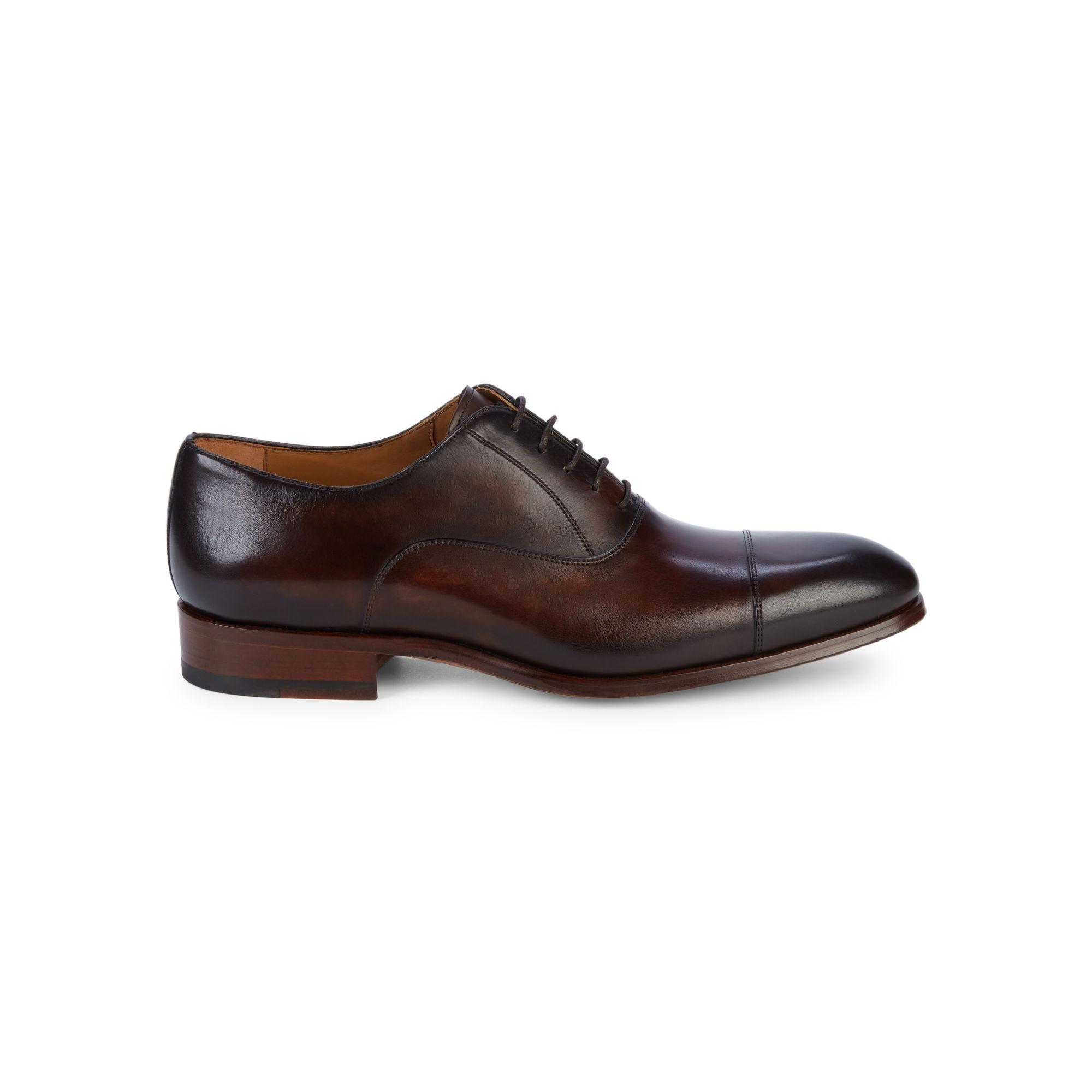 Magnanni Cap-toe Leather Oxfords in Brown for Men - Lyst