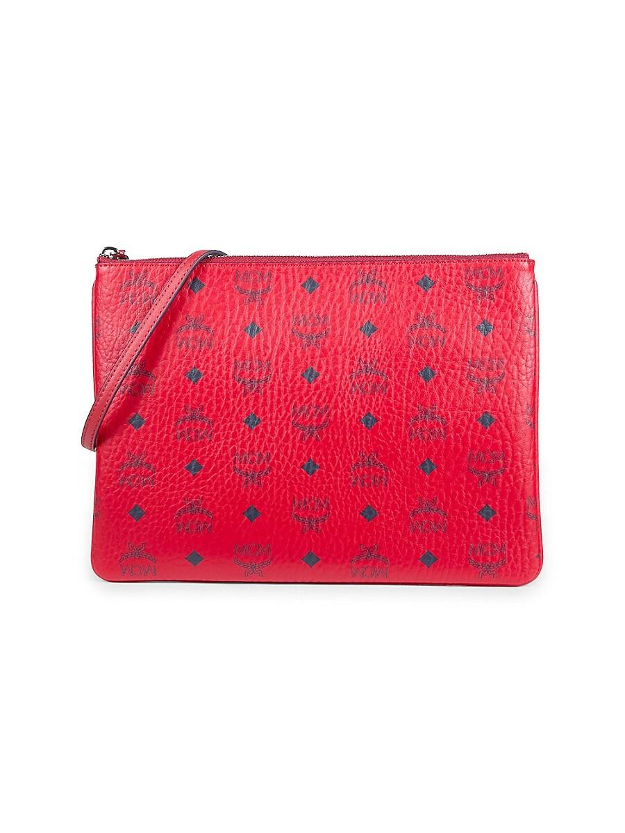 MCM Visetos Mini Aren Chain Crossbody Bag Candy Red 1188592