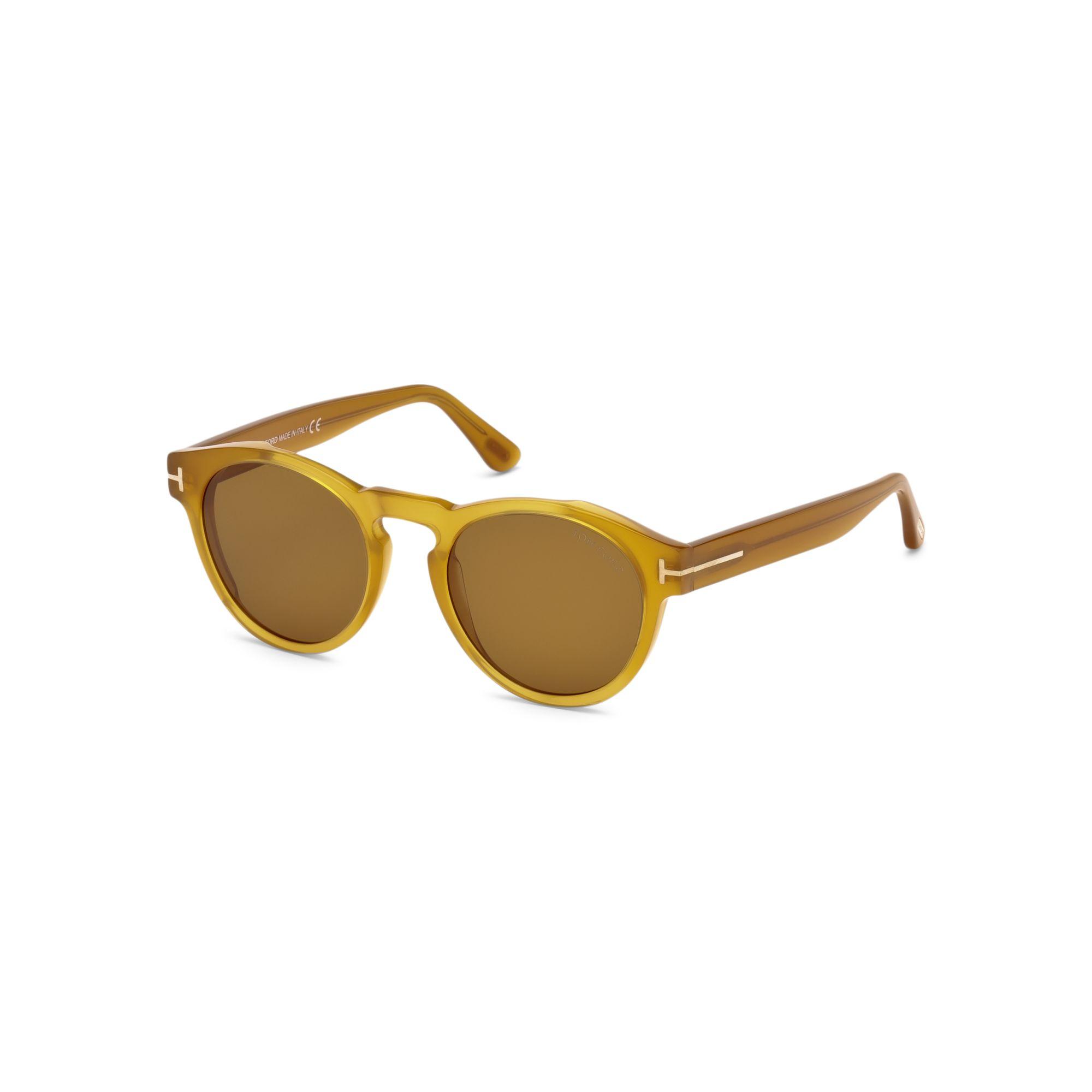 Tom Ford Margaux 50mm Round Sunglasses in Yellow | Lyst